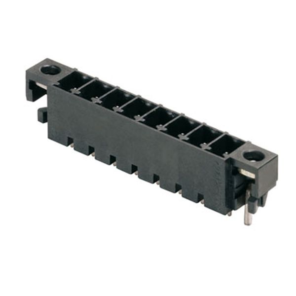 PCB plug-in connector, male header, Solder flange, THT/THR solder connection, 3.81 mm, Number of poles: 5, 180°, Solder pin length (l): 1.5 mm, tinned, black, Tape image 1