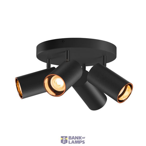 ASTO TUBE, ceiling-mounted light, cylindrical, GU10, 4x max. 10 W, black image 2