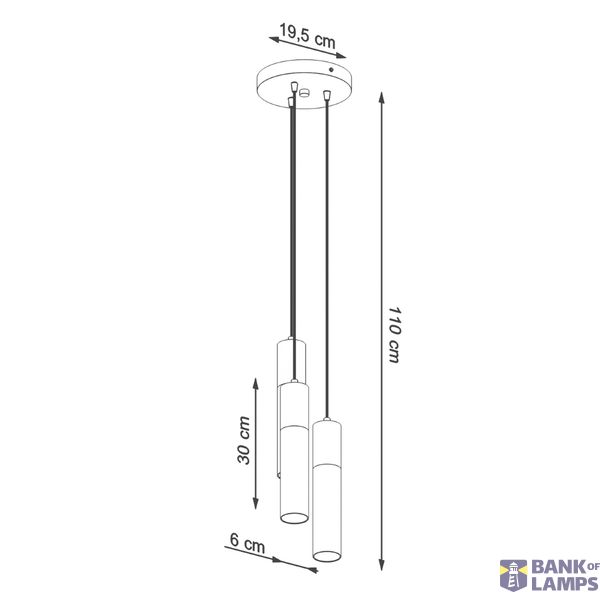 HANGING LAMP BORGIO 3P BLACK GU10 3X40W IP20 image 7
