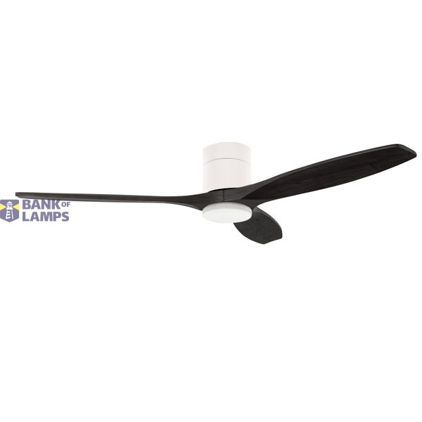 Fan Stem Evo ø1220mm Tube White with Black Blades Black LED 2875 SW 3000-4000-5000K ON-OFF image 1
