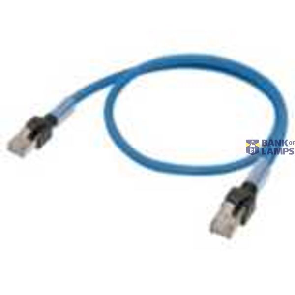 Ethernet patch cable, S/FTP, Cat.6A, PUR (Blue Flexible), 0.2 m image 1