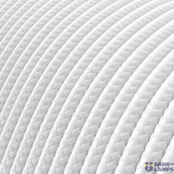 Extra Low Voltage power cable coated in silk effect fabric White RM01 image 2