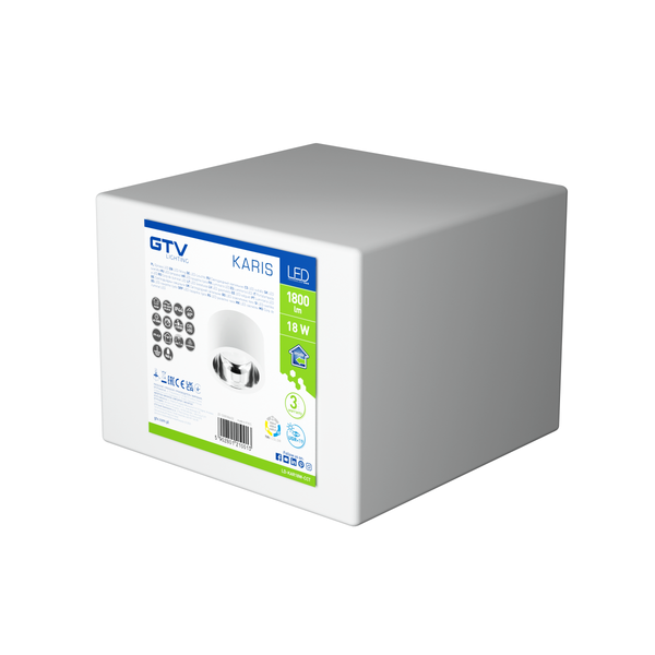 LED luminaire KARIS, 18 W, 1800 lm, 3000/4000/6400K, AC220-240V, IP44, 60°, UGR image 3
