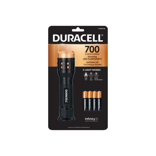 DURACELL 7128 Flashlight Aluminium Focusing 700lm incl. 4xAAA BL1 image 1