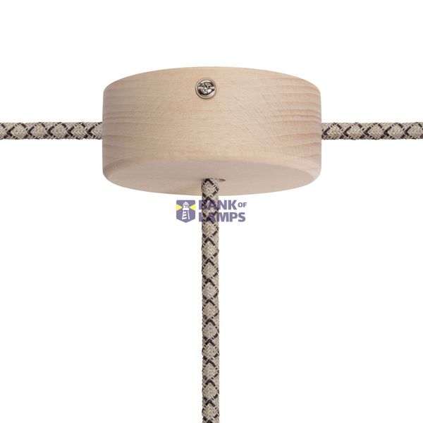 Kit Mini wooden cylindrical rose with 1 central hole and 2 lateral holes image 1