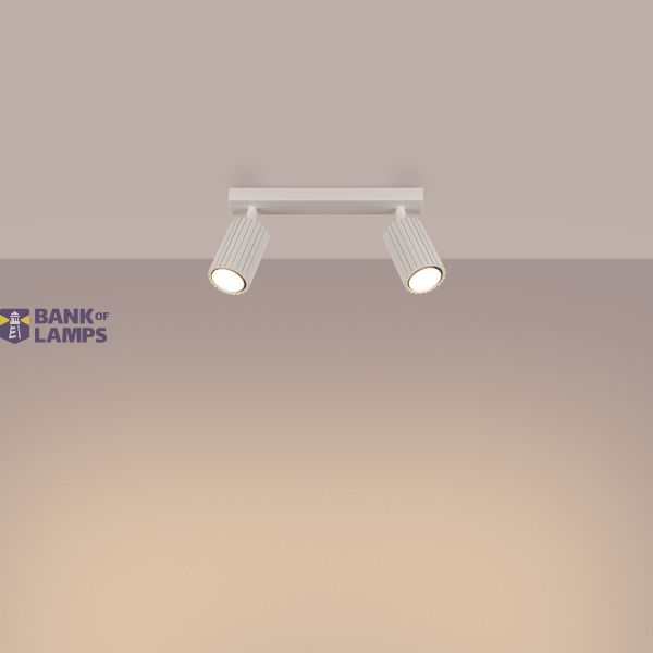CEILING STRIP WITH TWO MOVABLE BEIGE SPOTLIGHTS FOR HALLWAY, CARBON SERIES 2XGU10 image 11