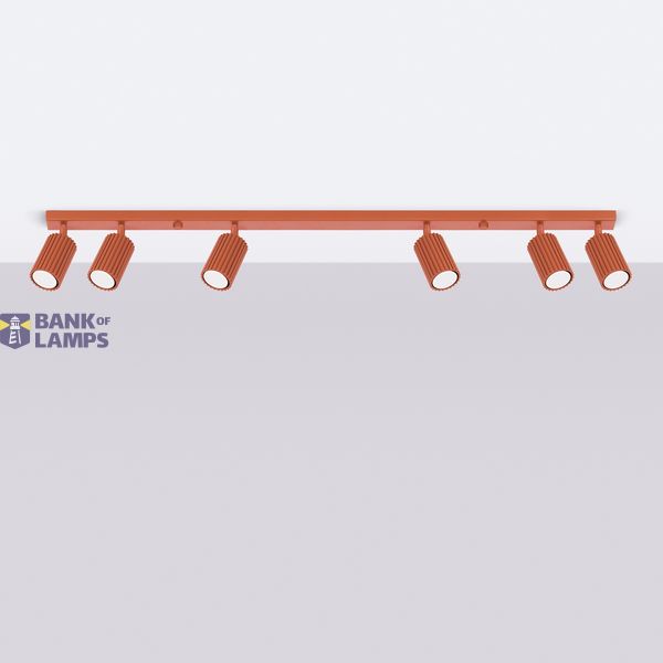 REFLECTORS ON A LONGITUDINAL CEILING STRIP IN RED COLOUR 6XGU10 CARBON image 10
