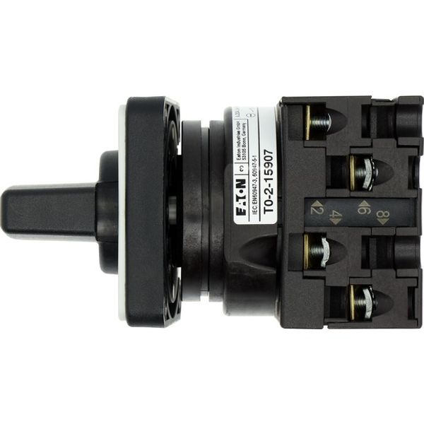 T0-2-15907/E Changeover switches, T0, 20 A, flush mounting, 2 contact unit(s), Contacts: 4, With spring-return from START, 45 °, momentary/maintained, AUTO-0-HAND image 2