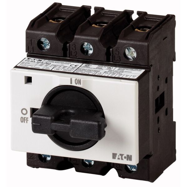 P3-63/IVS/N/HI11 On-Off switch, P3, 63 A, service distribution board mounting, 3 pole + N, 1 N/O, 1 N/C, with black thumb grip and front plate image 1