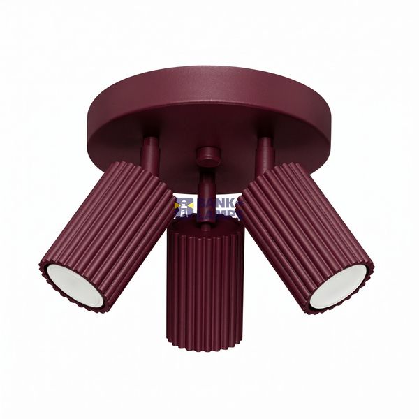 Ceiling lamp KARBON 3P burgundy image 2