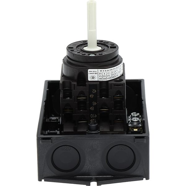 T0-3-8342/I1/SVB Main switch, T0, 20 A, surface mounting, 3 contact unit(s), 6 pole, Emergency switching off function, With red rotary handle and yellow locking ring, image 23