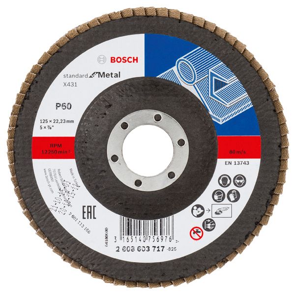 X431 flap disc, Standard for Metal 125 mm, 22.23 mm, 60 image 1