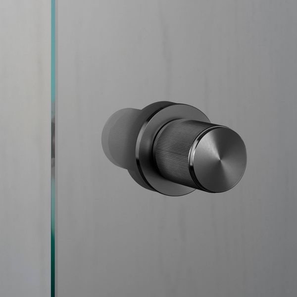 DOOR KNOB / FIXED / SINGLE-SIDED / LINEAR / GUN METAL image 1