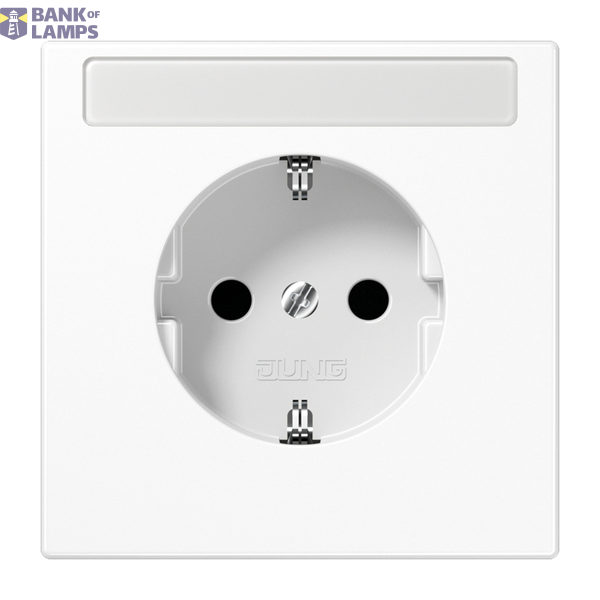 SCHUKO socket, 16 A 250 V ~, with label, Duroplast, LS series, alpine white image 1
