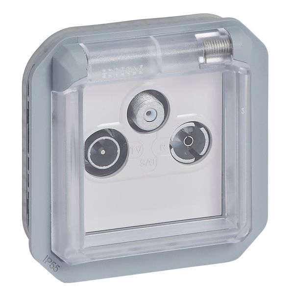 PLEXO TV-R-SAT SOCKET - GREY - MECHANISM image 1