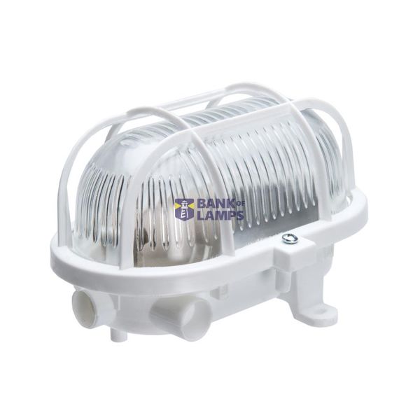 OVAL-7040T/P, E27, 25W, grey-polypropylene, cover transparent-glass, IP54, plastic cage image 1