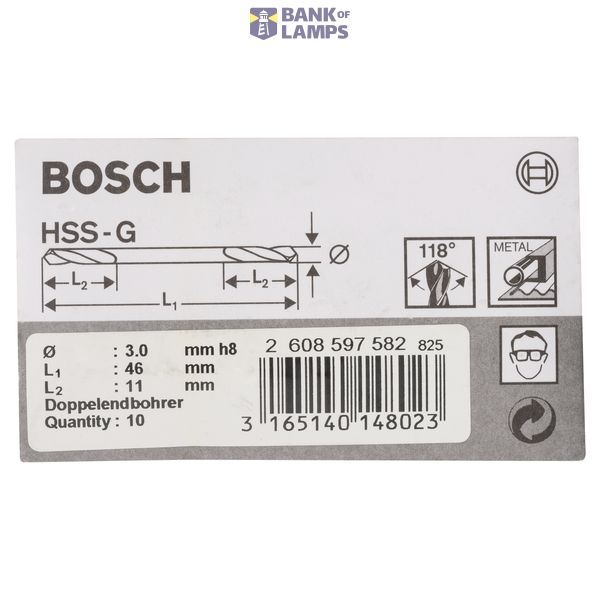 Double-ended drill bits 3 x 11 x 46 mm 10 pcs. image 2