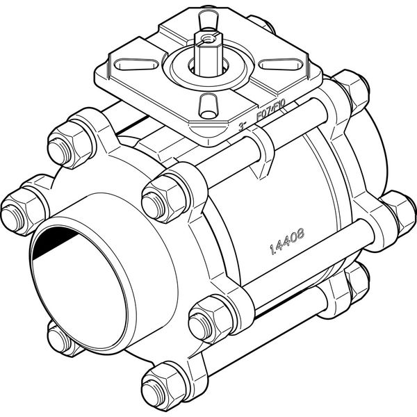 VZBA-3"-WW-63-T-22-F0710-V4V4T Ball valve image 1