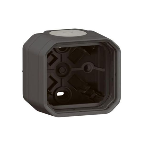 PLEXO 1 GANG BOX - 2 MEMBRANE GLANGS 1 ENTRY - ANTHRACITE image 1