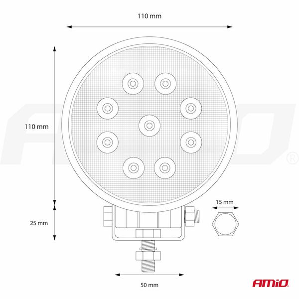 Working lamp AWL06 9 LED FLOOD 9-36V image 1