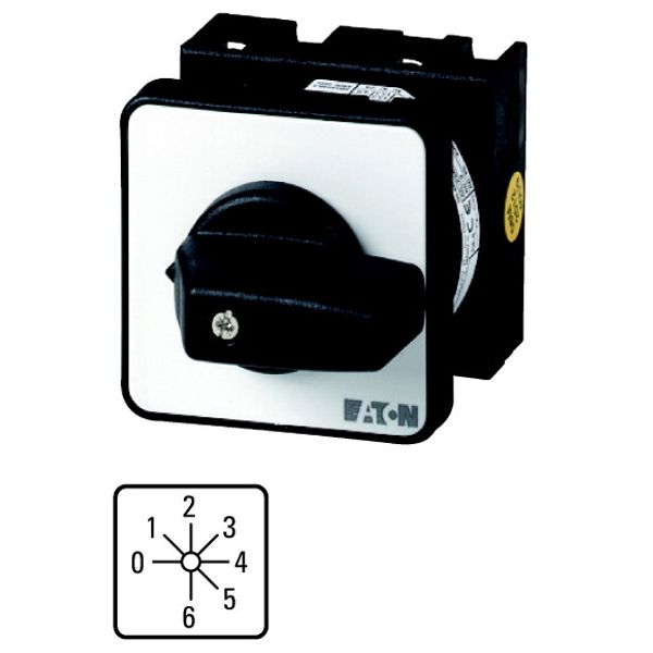 T0-3-8244/EZ Step switches, T0, 20 A, centre mounting, 3 contact unit(s), Contacts: 6, 45 °, maintained, With 0 (Off) position, 0-6, Design number 8244 image 1