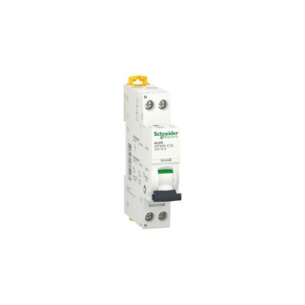 Miniature circuit-breaker, Acti9 iDT40K, 1P+N, 16 A, C curve, 4500 A image 1