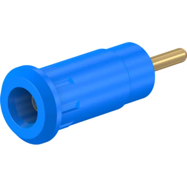 2 mm socket, round plug connection, mounting Ø 8.3 mm, CAT III, blue, 65.9193-23 image 1
