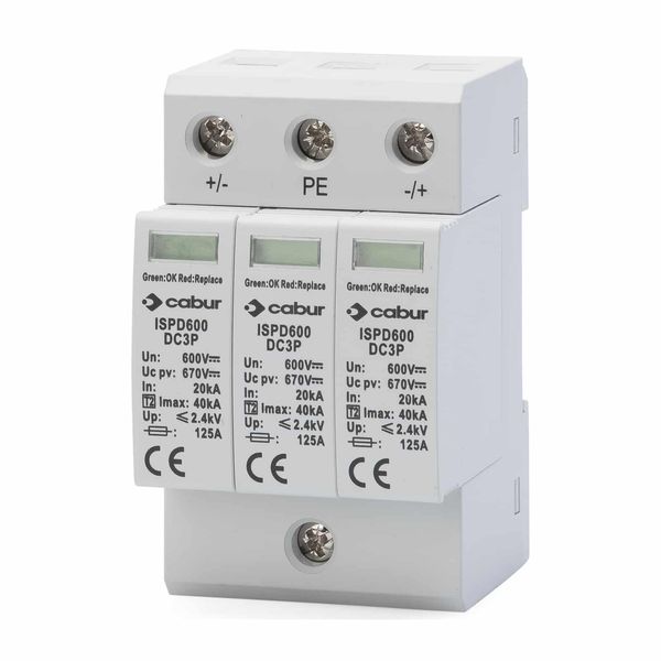 Surge protection device 1000Vdc, class II, 3-poles image 1
