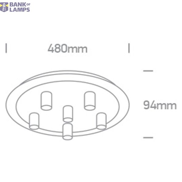 BRASS CEILING LIGHT 6x12W E27 100-240V image 2