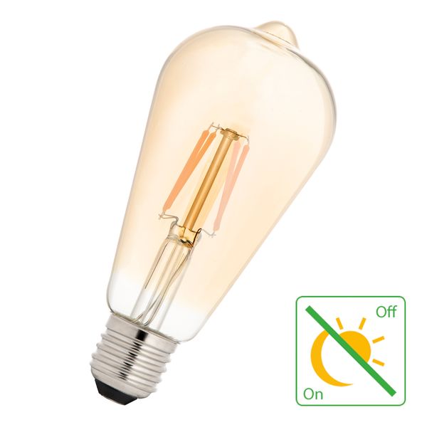 LED Filament ST64 E27 240V 4W 2200K Gold Night Sensor image 1
