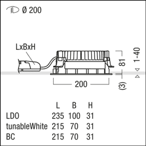P-INF R200L 1800-927-65 LDO SM TL - LED ceiling-recessed luminaire image 3