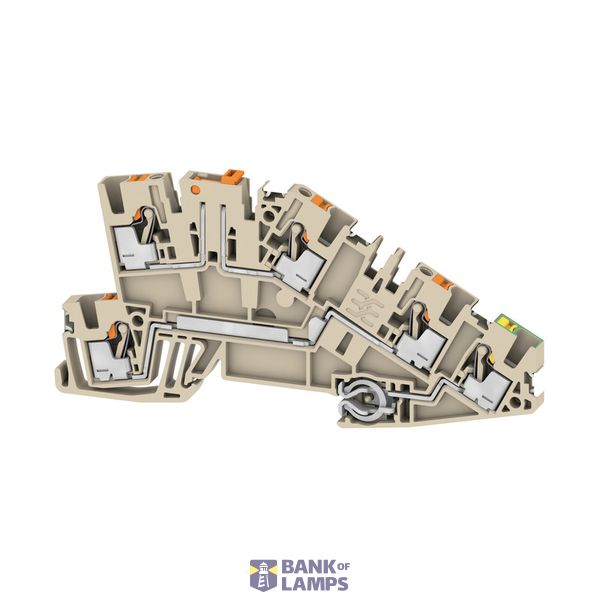 Multi level installation terminal block, PUSH IN, dark beige, 2.5 mm², image 1