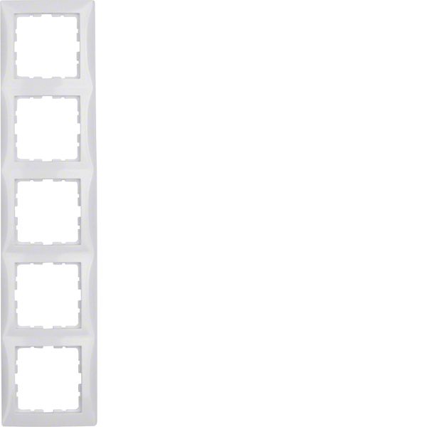 Frame 5gang, S.1, p. white glossy image 1