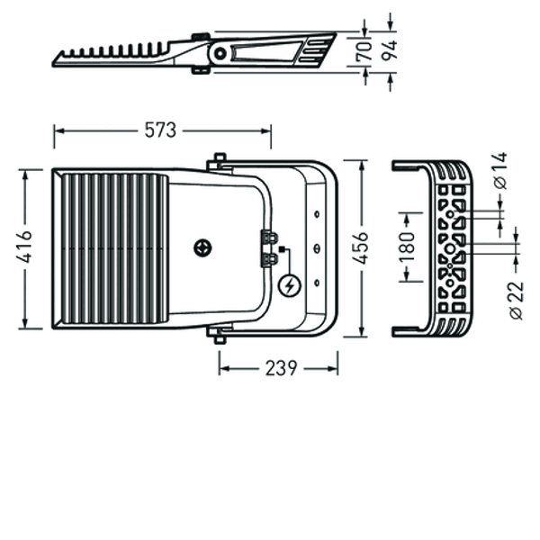 Floodlight / Projectors Lumena Plus 60 CLO (normal) Lens Grey ET 312W 35000lm 70 asym. mittelbreitstr. (AM19L) IP66 IK09 5 SDCM 8275640 image 1