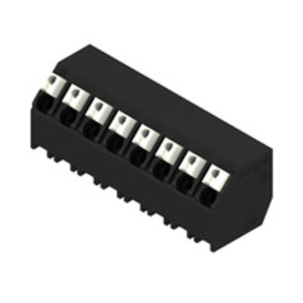 Printed circuit board terminals, 5.08 mm, Number of poles: 8, 135°, Solder pin length (l): 1.5 mm, black, PUSH IN with actuator, Clamping range, max. : 1.5 mm², Tape image 1
