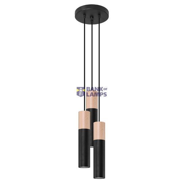 PABLO HANGING LAMP 3P BLACK GU10 3X40W IP20 image 2
