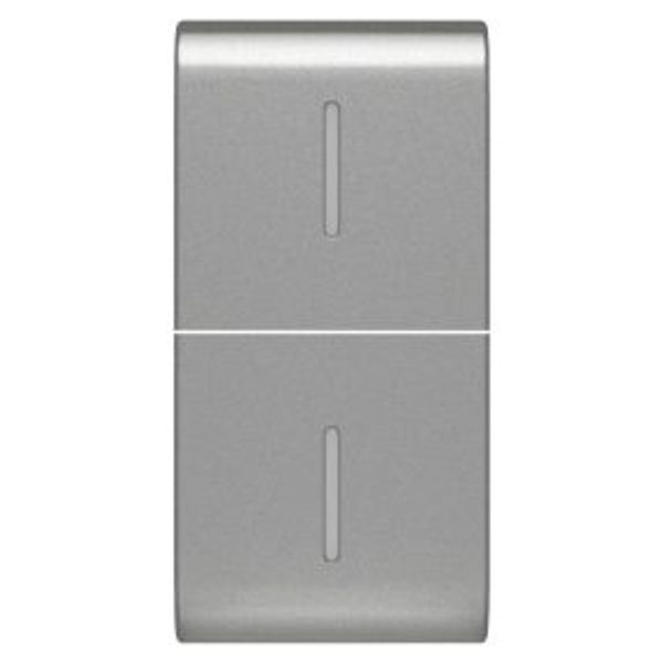 REPLACEABLE BUTTON KEY FOR AXIAL COMMANDS - WITH 2 DIFFUSERS - 1 MODULE - TITANIUM - CHORUSMART image 1