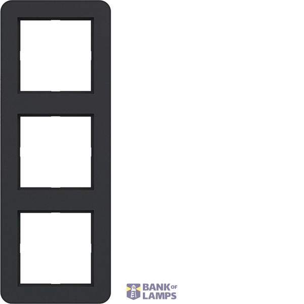 Cover frame 3-way, C.1, matte night black image 1
