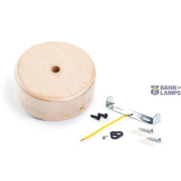 Mini cylindrical 1-central-hole wooden ceiling rose kit image 1