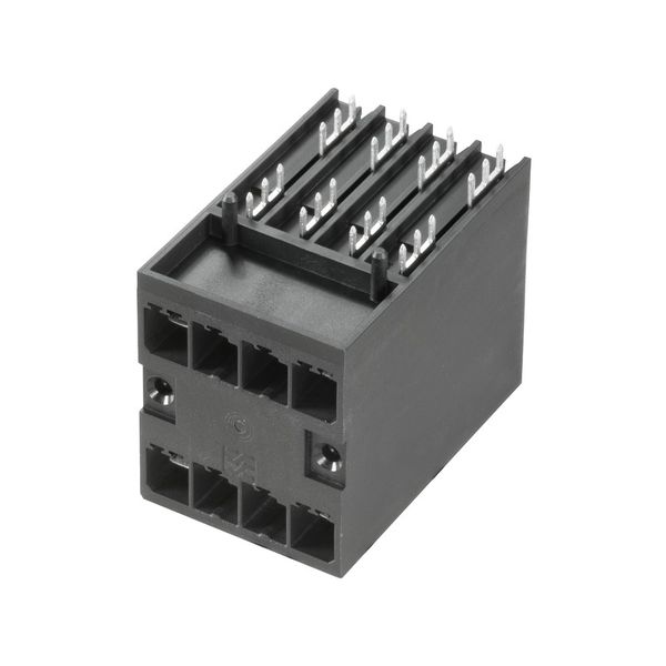 PCB plug-in connector, male header, closed side, THT solder connection, 7.62 mm, Number of poles: 8, 270°, Solder pin length (l): 3.2 mm, tinned, black, Box image 1