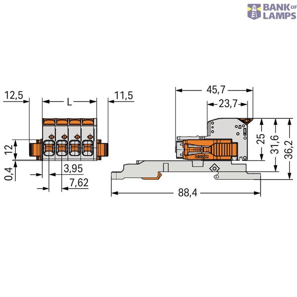 1-conductor female connector lever Push-in CAGE CLAMP® light gray image 3
