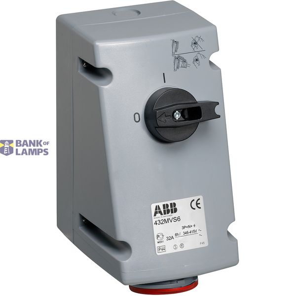 432MVS6 Industrial Switched Interlocked Socket Outlet image 2
