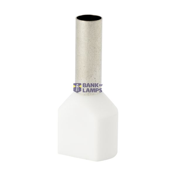 Double insulated sleeve terminal HI 2x4.0/12-bi white, Al/Cu image 1