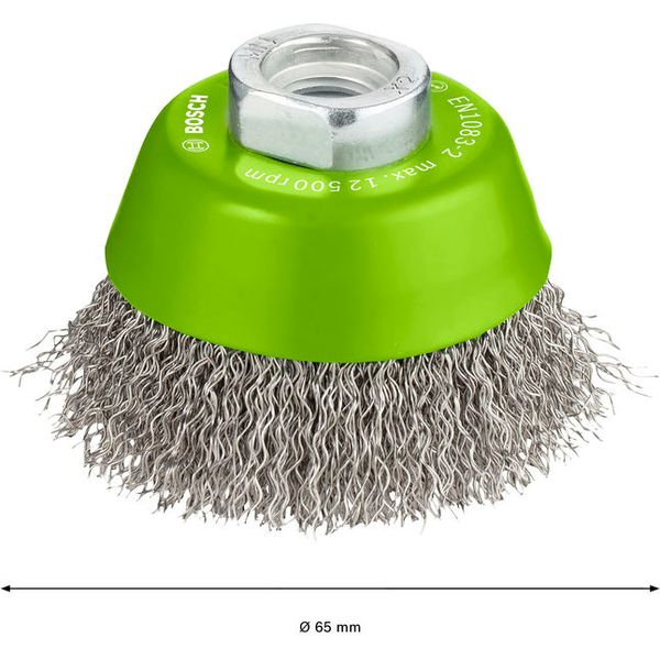 Cup Brush Crimped 65 Stainless image 1