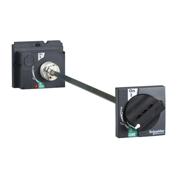 Extended rotary handle, ComPact NSX 100/160/250 withdrawable, black handle, telescopic shaft length 248mm to 600mm, IP55 image 2