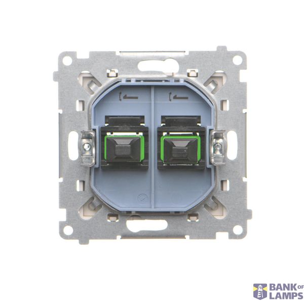 Double socket outlet with earthing and shutters - Czech pin system, beige, 16A image 2