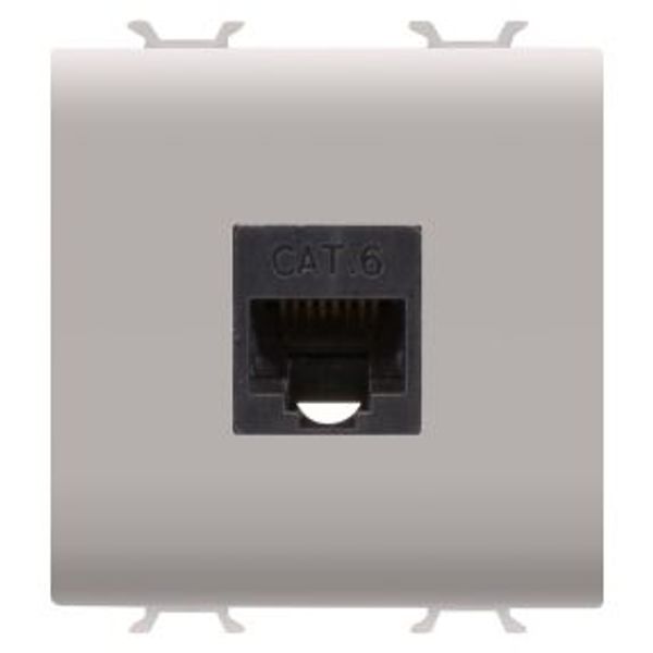 RJ45 SOCKET - CATEGORY 5e - UTP - 2 MODULES - NATURAL SATIN BEIGE - CHORUSMART image 1
