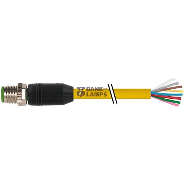 M12 male 0° A-cod. with cable TPE 5x18AWG ye UL/CSA. ITC/PLTC 30m image 1