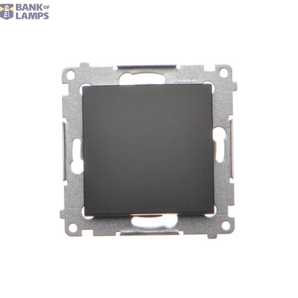 Single contact push button without pictogram, (module), 10AX, quick connection, black matt image 1