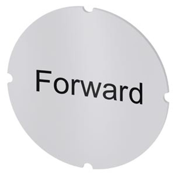 Inscription plate for illuminated pushbutton, round, milky, labeling: Forward image 1